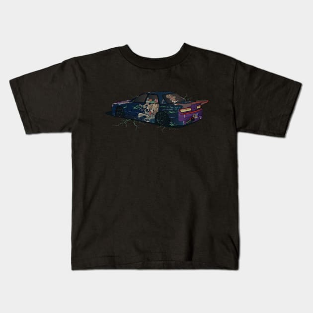 Japanese Manga Themed Drift Car Kids T-Shirt by Graograman